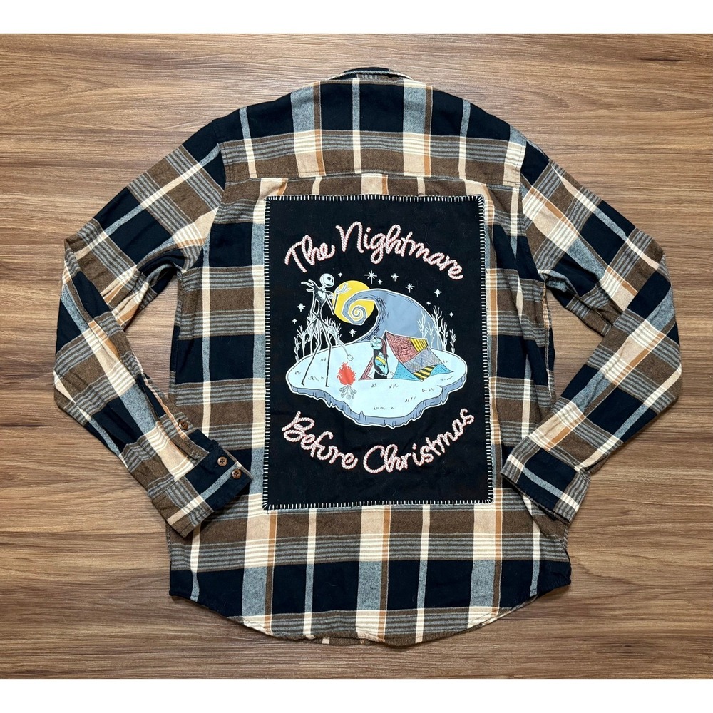 Disney Boxlunch Nightmare Before Christmas Plaid Flannel Shirt Mens Sz Small